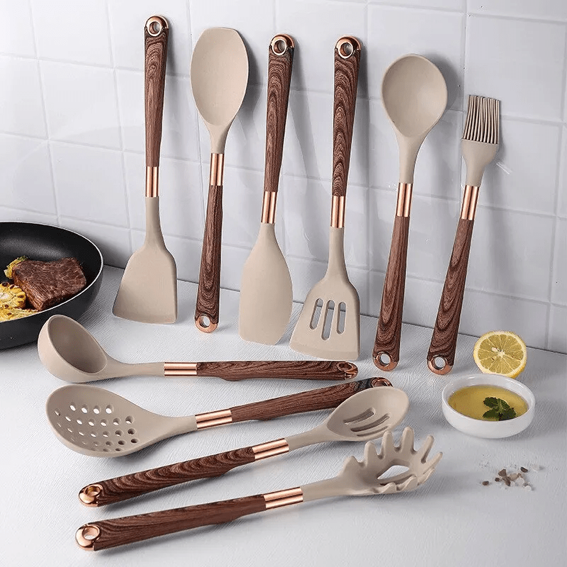 Solene – Ensemble de Cuisine en Silicone 10 Pièces Résistant et Moderne