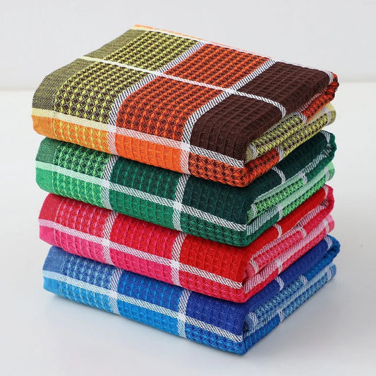 Solène – Torchons de Cuisine à Motifs Waffle Colorés et Absorbants