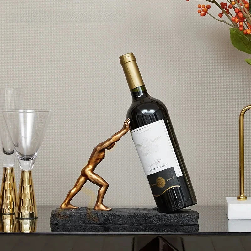 Orion – Porte-Bouteille Sculptural en Bronze