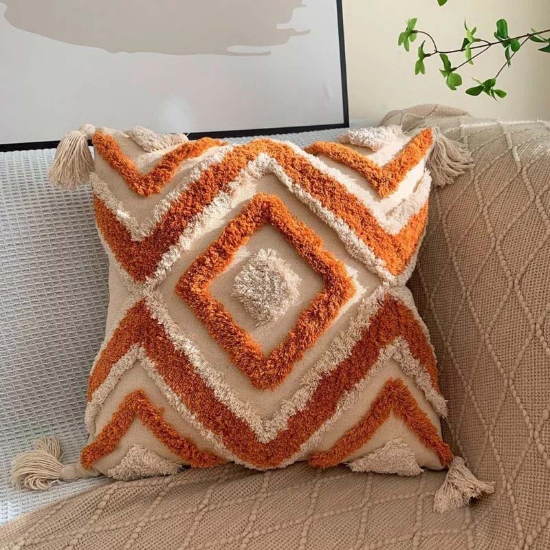 Velora – Coussins d’Accent Tissés et Capitonnés Chauds et Élégants