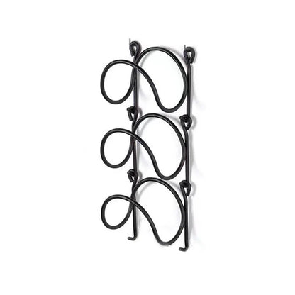 Porte-Serviettes Mural en Fer Forgé Noir à Boucles Ondulées Style Spa Vintage pour Salle de Bain