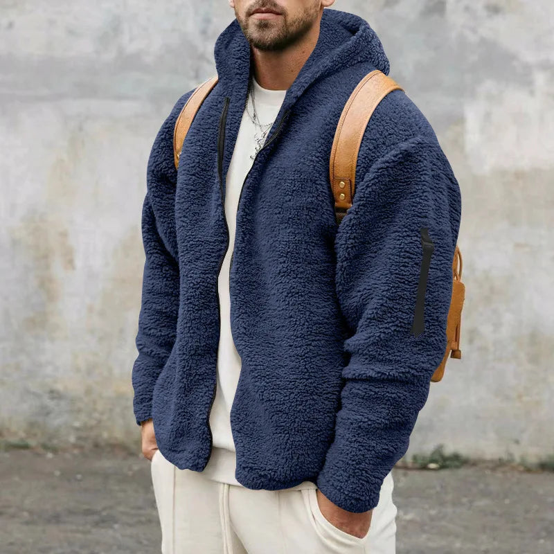 Veste d'hiver lourde et chaude en polaire et cachemire pour hommes - Aurelles