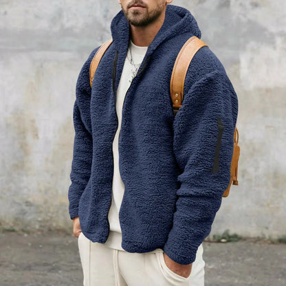 Veste d'hiver lourde et chaude en polaire et cachemire pour hommes - Aurelles