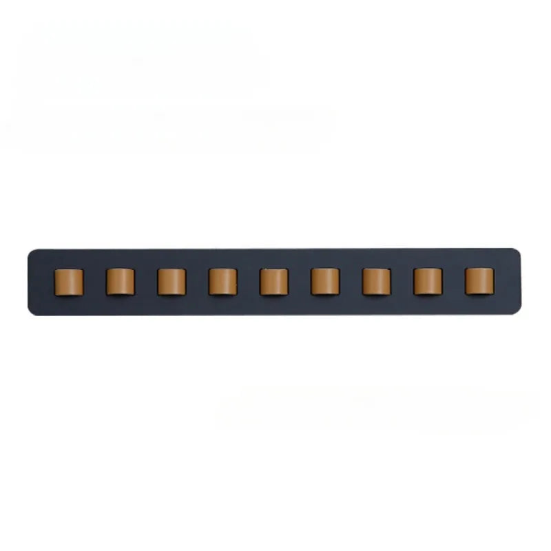 Présentoir Mural pour Lunettes en Bois avec 9 Supports en Cuir pour Lunettes de Soleil et Vue Rangement Décoratif