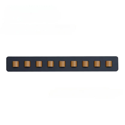Présentoir Mural pour Lunettes en Bois avec 9 Supports en Cuir pour Lunettes de Soleil et Vue Rangement Décoratif