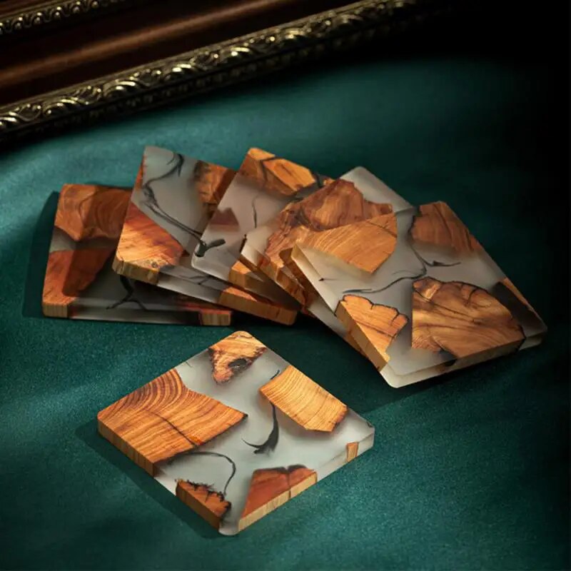 Lunara – Sous-Verres en Résine et Bois Naturel