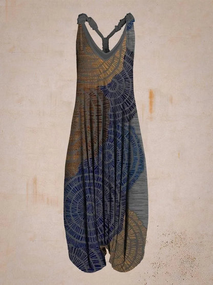 Combinaison Bohémienne Femme - Col Halter - Coupe Ample - Style Harem - Longueur Complète - Aurelles