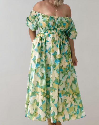 Robe d'été pour femmes - Robe midi décontractée à col en V