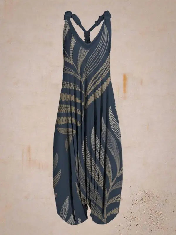 Combinaison Bohémienne Femme - Col Halter - Coupe Ample - Style Harem - Longueur Complète - Aurelles