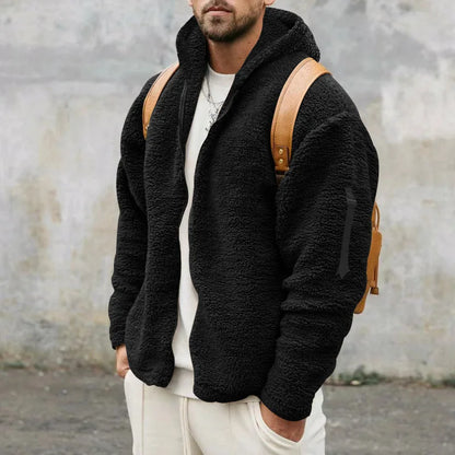 Veste d'hiver lourde et chaude en polaire et cachemire pour hommes - Aurelles