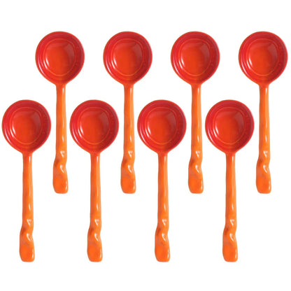 Set de Cuillères en Céramique Émaillée Multicolores avec Manche Ondulé pour Café Dessert et Confiture