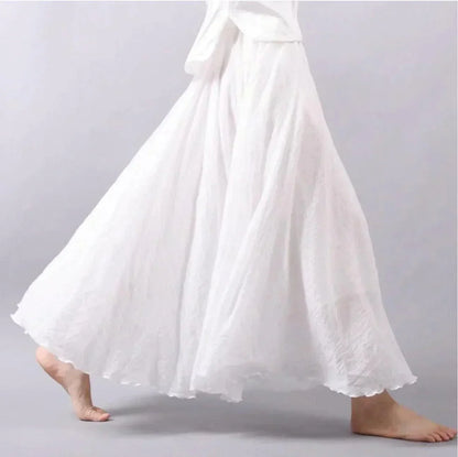 Jupe Maxi Femme Légère et Plissée Style Bohème Chic