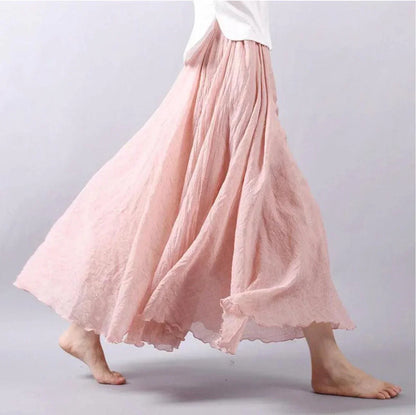 Jupe Maxi Femme Légère et Plissée Style Bohème Chic