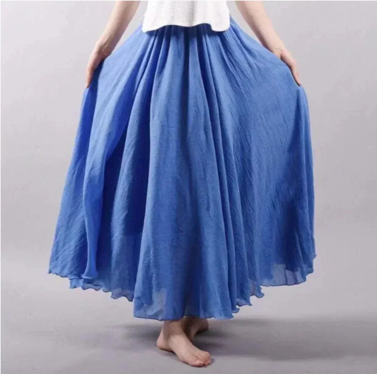 Jupe Maxi Femme Légère et Plissée Style Bohème Chic