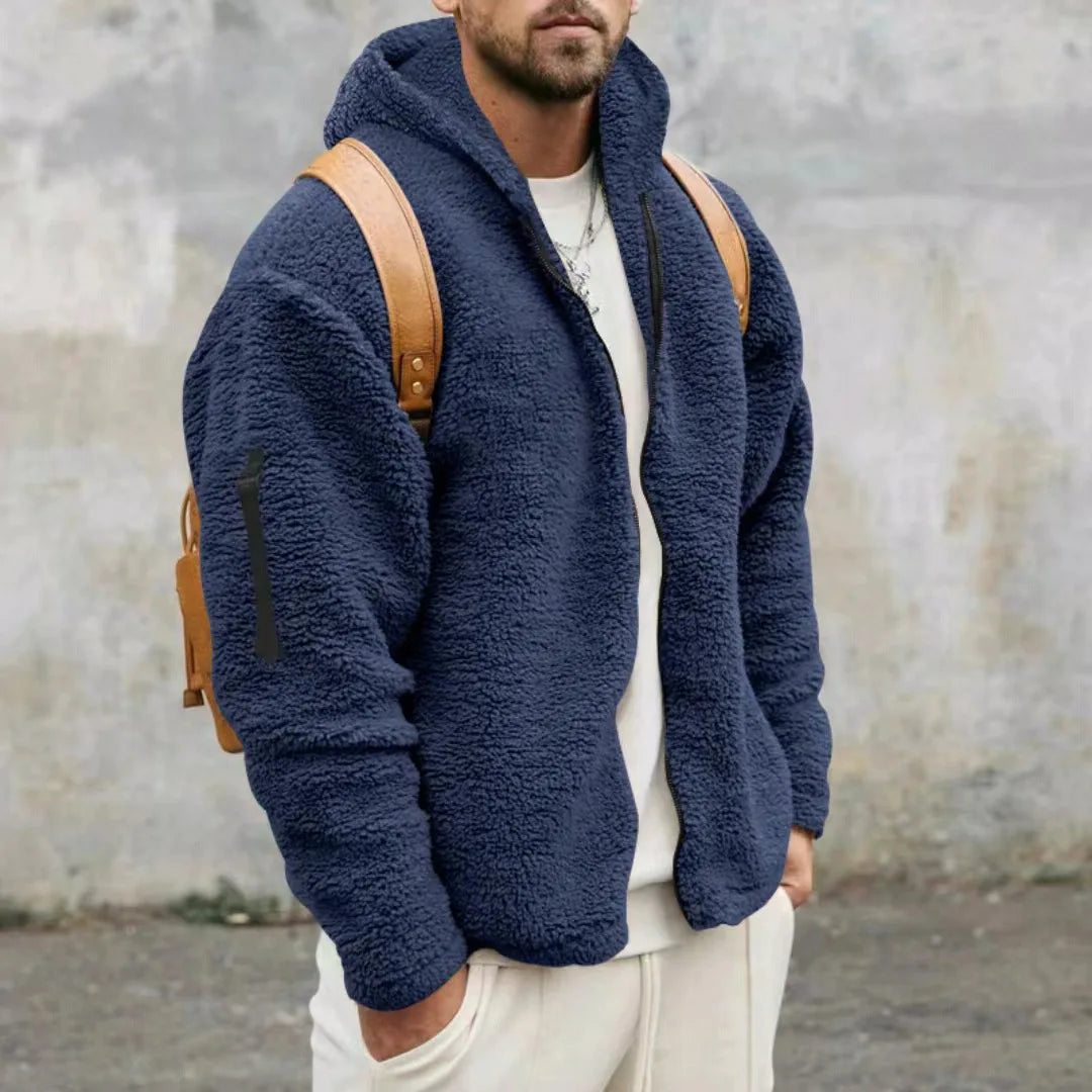 Veste d'hiver lourde et chaude en polaire et cachemire pour hommes - Aurelles