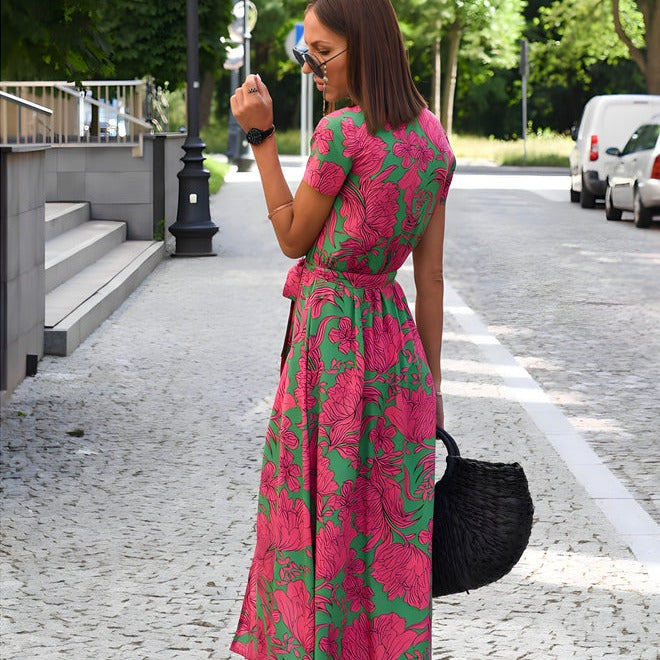 Robe à Col V pour Femmes – Design Élégant Sans Manches - Aurelles
