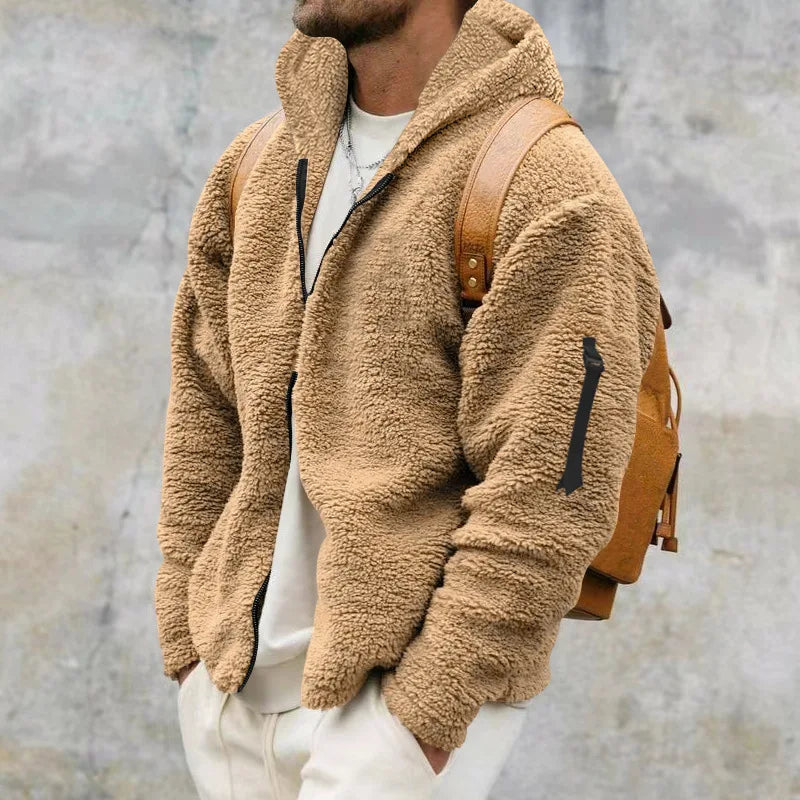 Veste d'hiver lourde et chaude en polaire et cachemire pour hommes - Aurelles