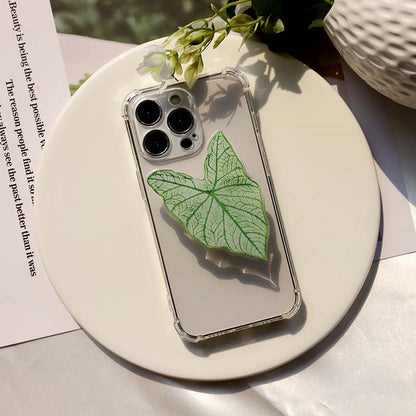 Support Poignée pour Téléphone en Forme de Feuille de Caladium Adhésif Réutilisable pour Tenue et Visionnage
