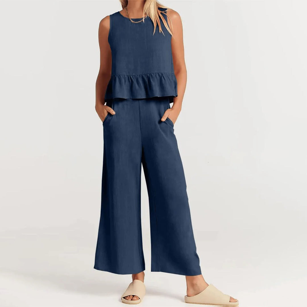 Combinaison Sans Manches Femme Légère et Chic Peplum - Aurelles