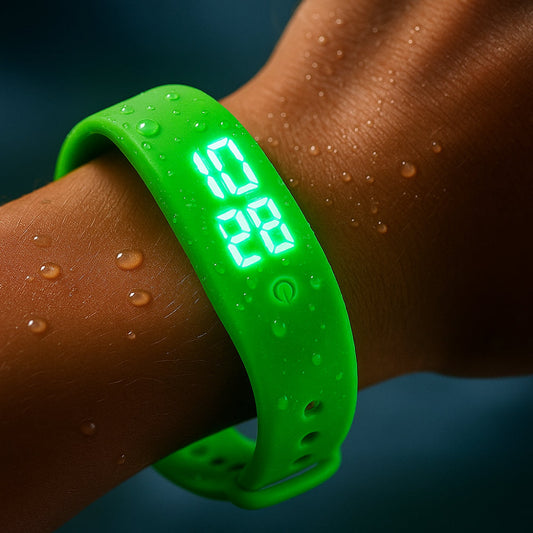 Bracelet Connecté Fitness en Silicone Étanche avec Affichage LED Notifications par Vibration pour Sport et Quotidien