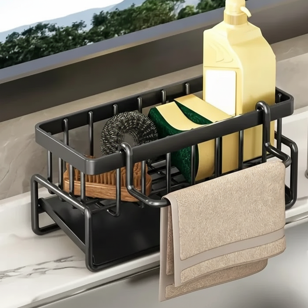 Terra – Égouttoir et Rangement Évier Moderne en Acier Inoxydable