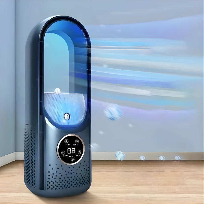 Bladeless Silent Portable Air Cooler with Water Tank Touchscreen and Adjustable Speeds