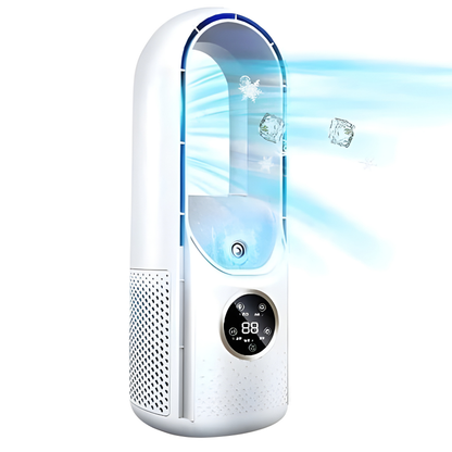 Bladeless Silent Portable Air Cooler with Water Tank Touchscreen and Adjustable Speeds