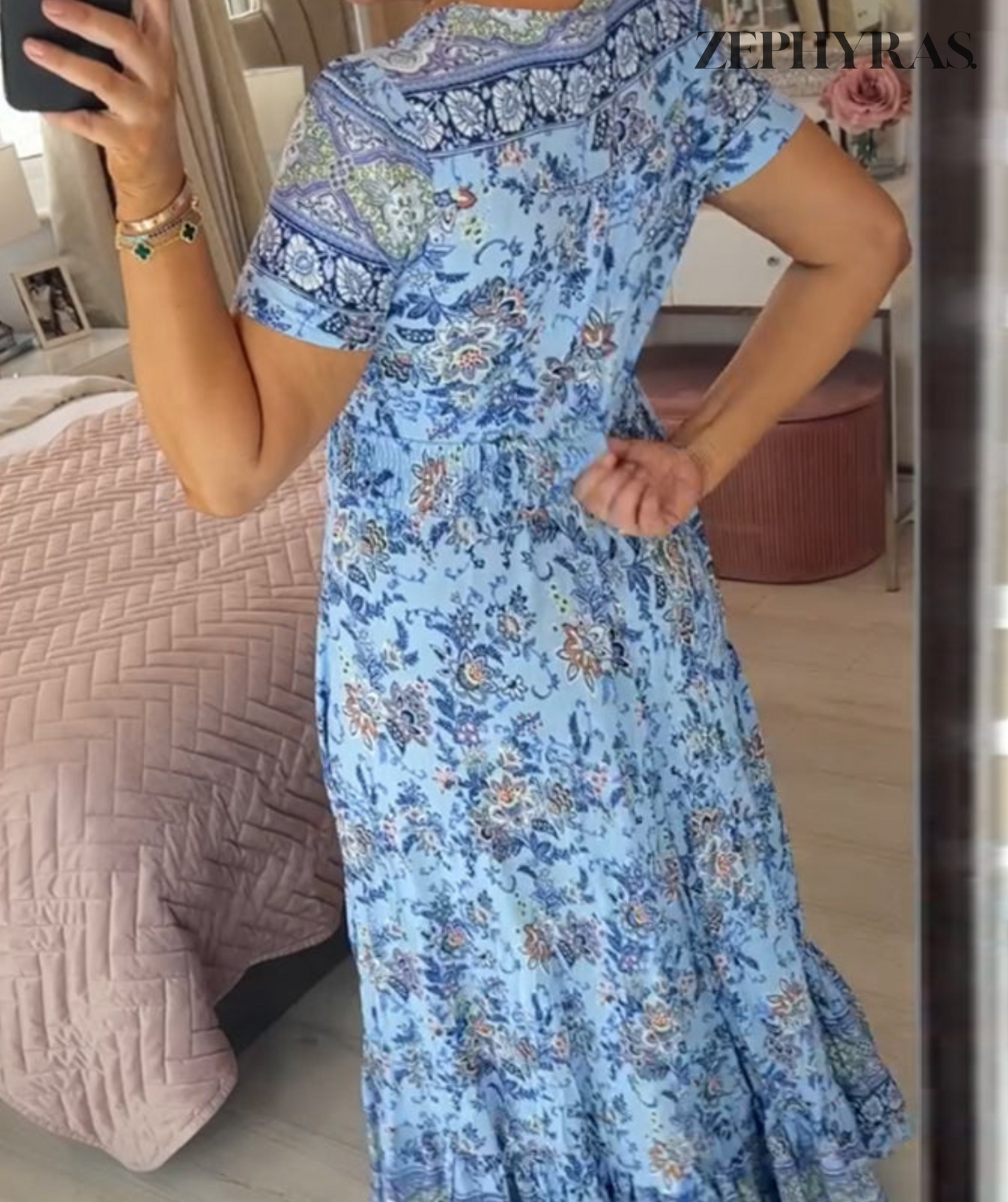 Robe d'Été Florale pour Femmes en Tissu Léger - Aurelles