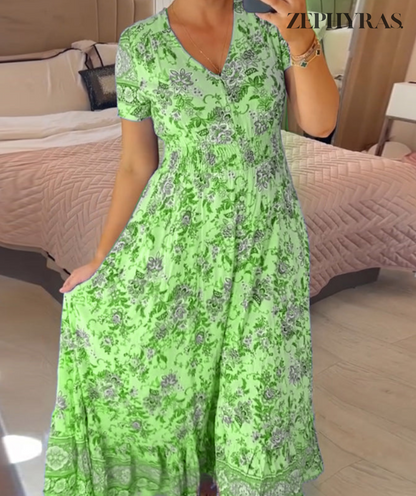 Robe d'Été Florale pour Femmes en Tissu Léger - Aurelles