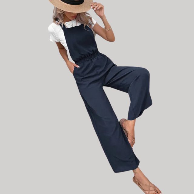 Combinaison large pour femmes avec taille élastique et poches latérales - Aurelles