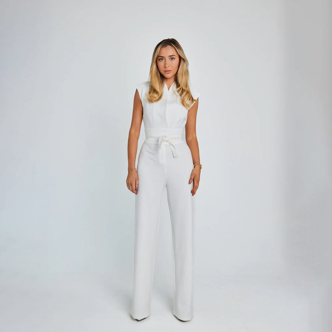 Combinaison Femme Élégante Sans Manches avec Ceinture - Aurelles
