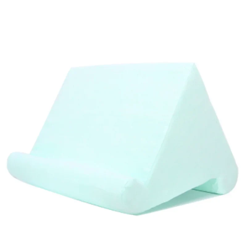 Coussin Support pour Tablette Triangulaire en Mousse Velours Multi-Positions pour Lecture Vidéo et Visioconférence