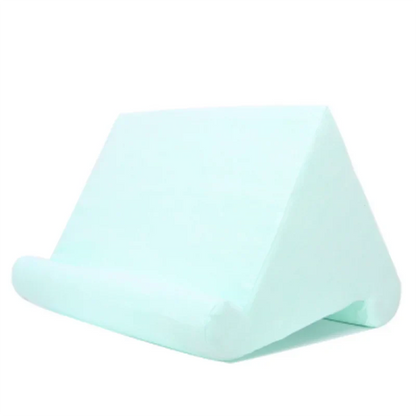 Coussin Support pour Tablette Triangulaire en Mousse Velours Multi-Positions pour Lecture Vidéo et Visioconférence