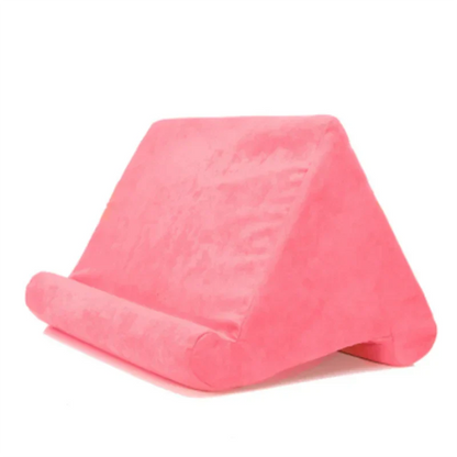 Coussin Support pour Tablette Triangulaire en Mousse Velours Multi-Positions pour Lecture Vidéo et Visioconférence