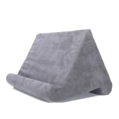 Coussin Support pour Tablette Triangulaire en Mousse Velours Multi-Positions pour Lecture Vidéo et Visioconférence