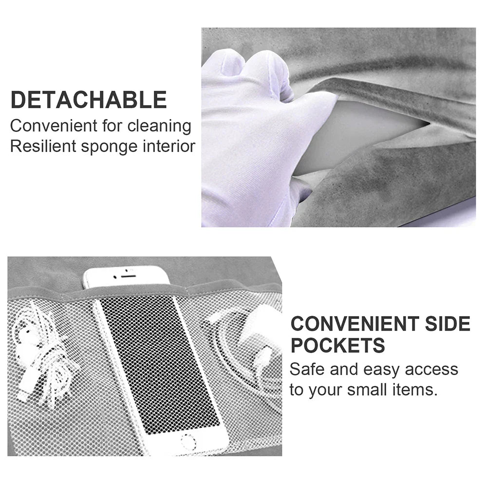 Coussin Support pour Tablette Triangulaire en Mousse Velours Multi-Positions pour Lecture Vidéo et Visioconférence