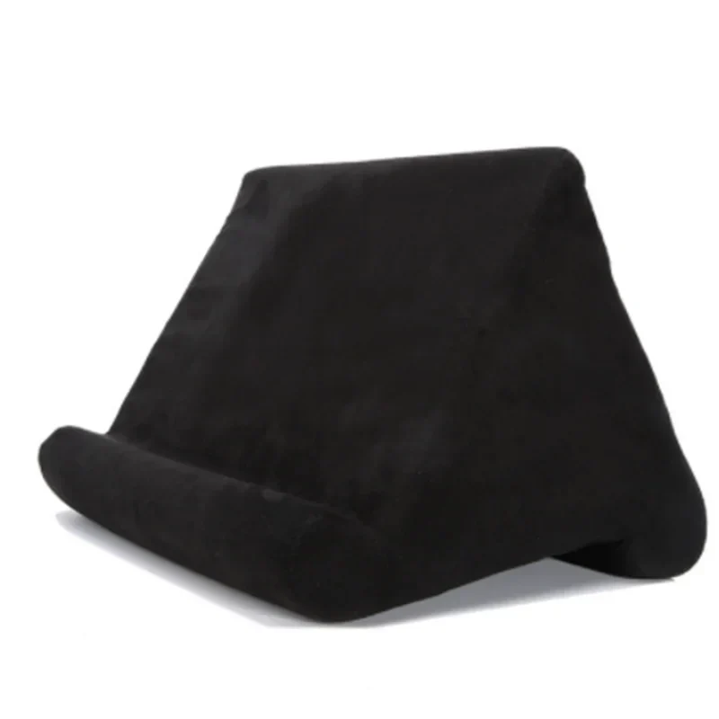 Coussin Support pour Tablette Triangulaire en Mousse Velours Multi-Positions pour Lecture Vidéo et Visioconférence