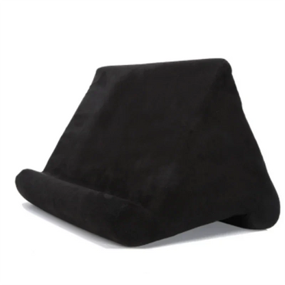 Coussin Support pour Tablette Triangulaire en Mousse Velours Multi-Positions pour Lecture Vidéo et Visioconférence