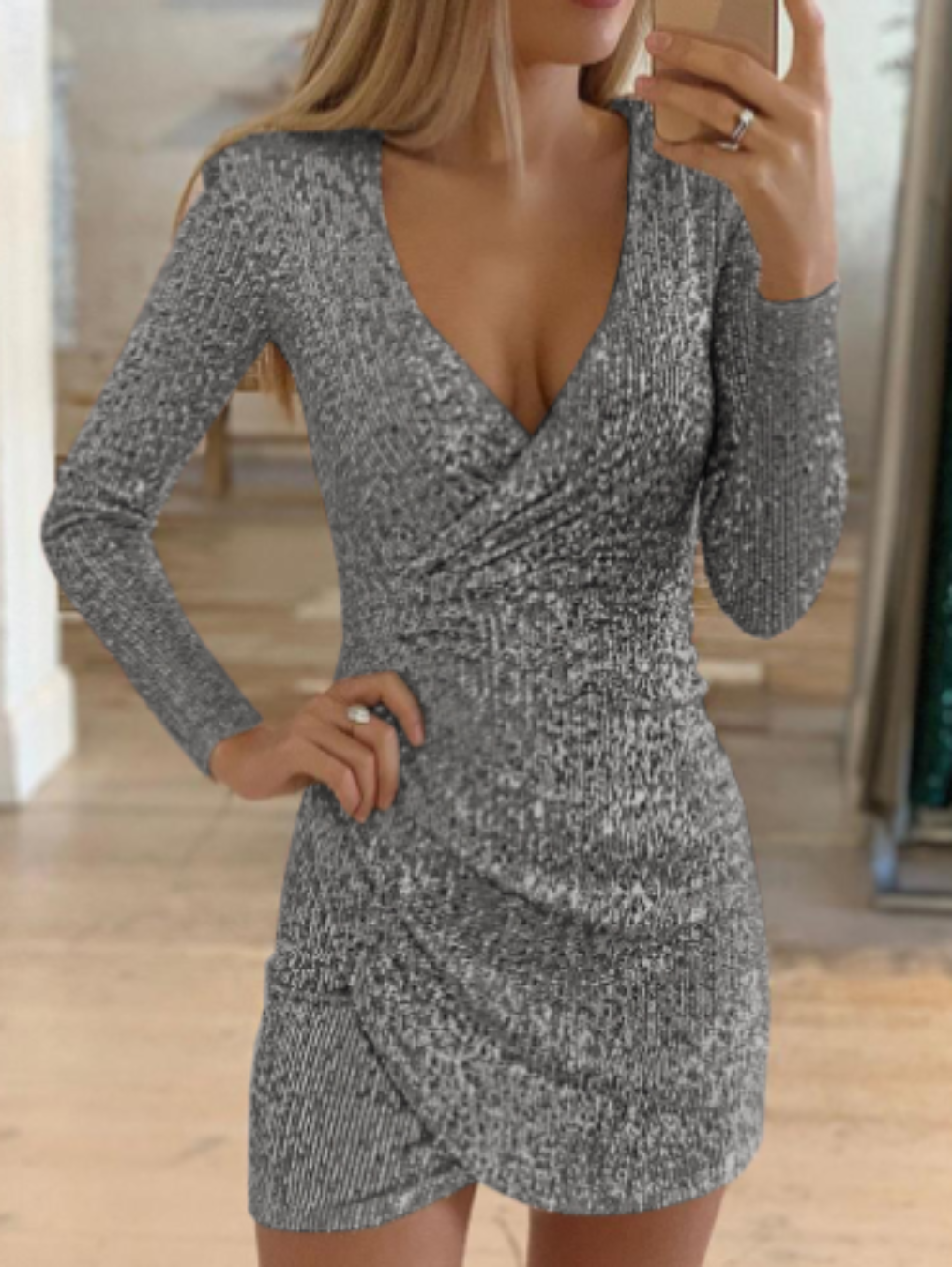 Zephyrine | Robe Élégante Glamoureuse | Polyester Luxe
