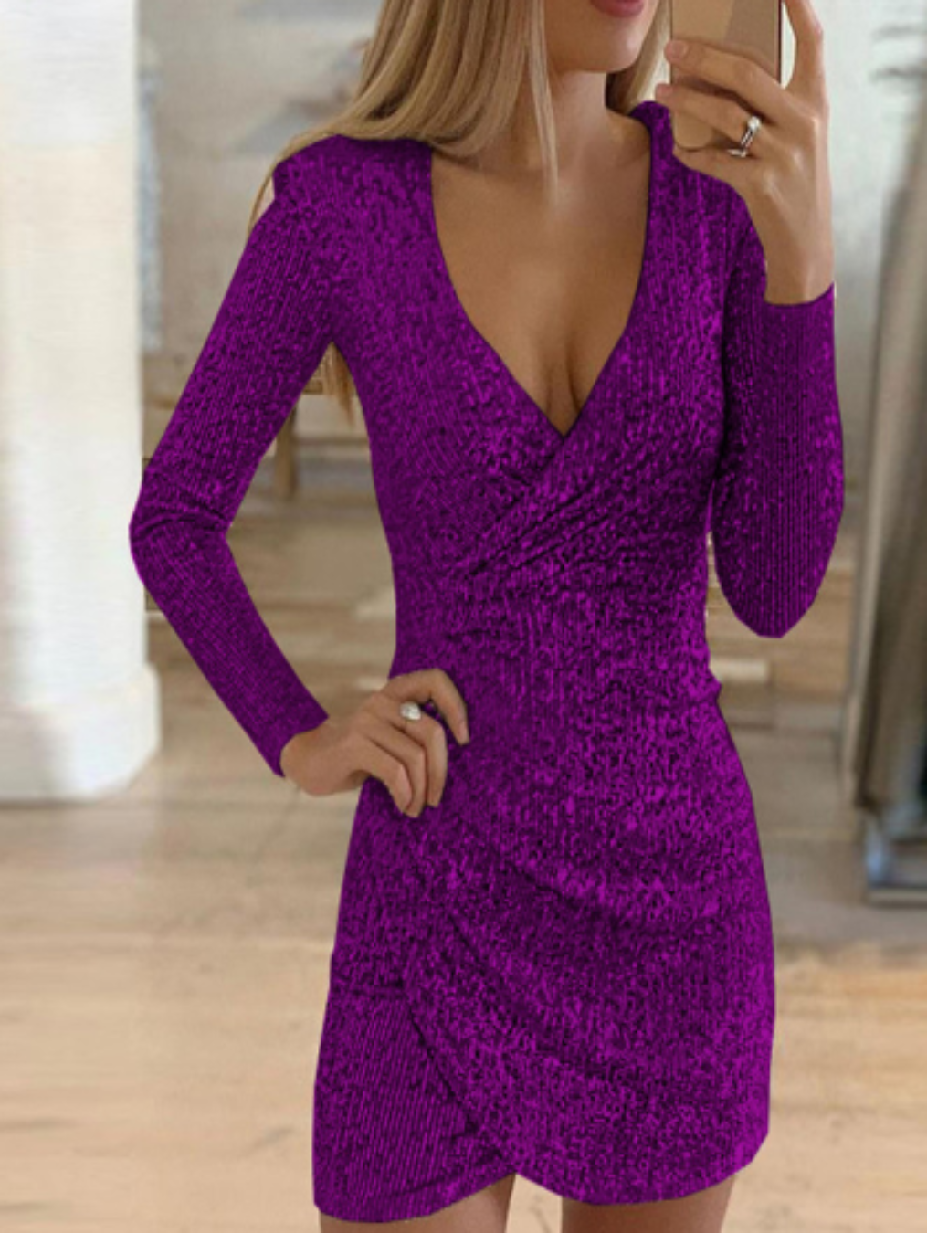 Zephyrine | Robe Élégante Glamoureuse | Polyester Luxe