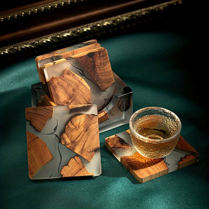 Lunara – Sous-Verres en Résine et Bois Naturel