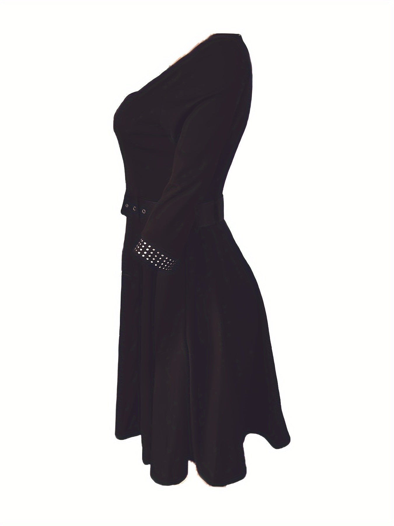 Robe A-Ligne Femme Midi à Manches 3/4 avec Décolleté Embelli - Aurelles