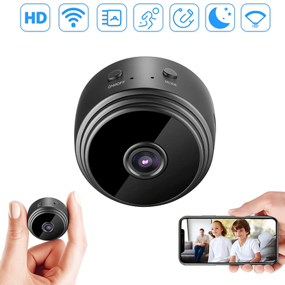 Mini Caméra de Surveillance Wi-Fi avec Vision Nocturne Détection de Mouvement et Application Mobile pour Maison et Bureau