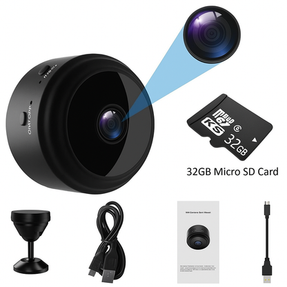 Mini Caméra de Surveillance Wi-Fi avec Vision Nocturne Détection de Mouvement et Application Mobile pour Maison et Bureau