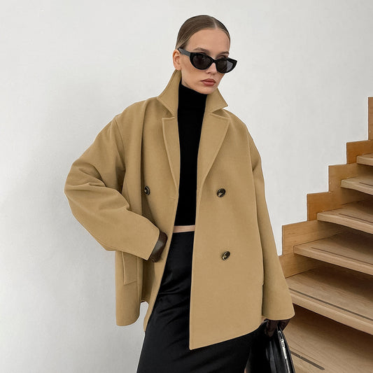Manteau Élégant en Laine Mi-long Épais - Aurelles