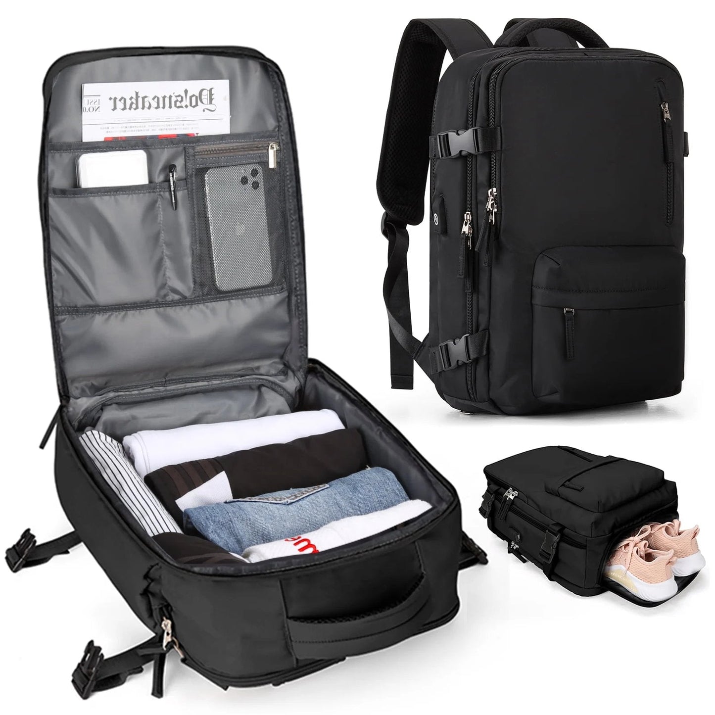 Aventora – Grand Sac À Dos Étanche Multifonction 35L Pour Voyage Et Randonnée