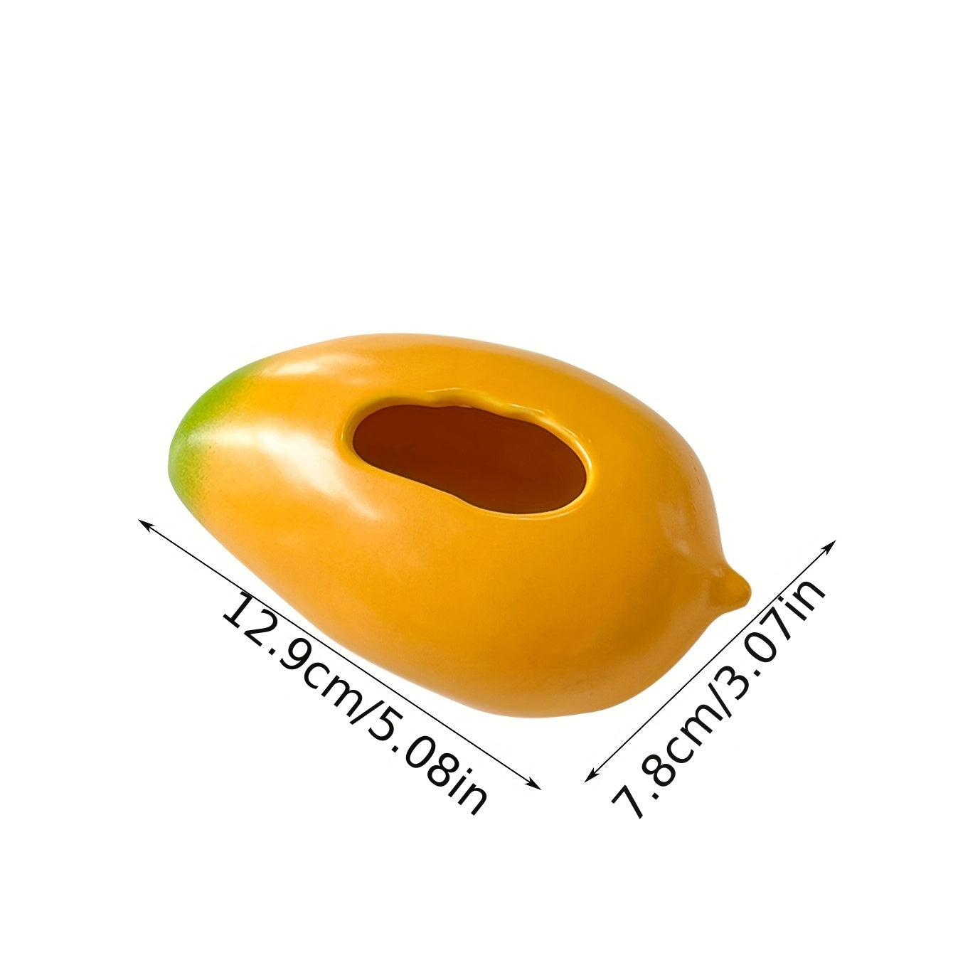 Mango-Shaped Ceramic Flower Pot with Glossy Glaze for Indoor Plants