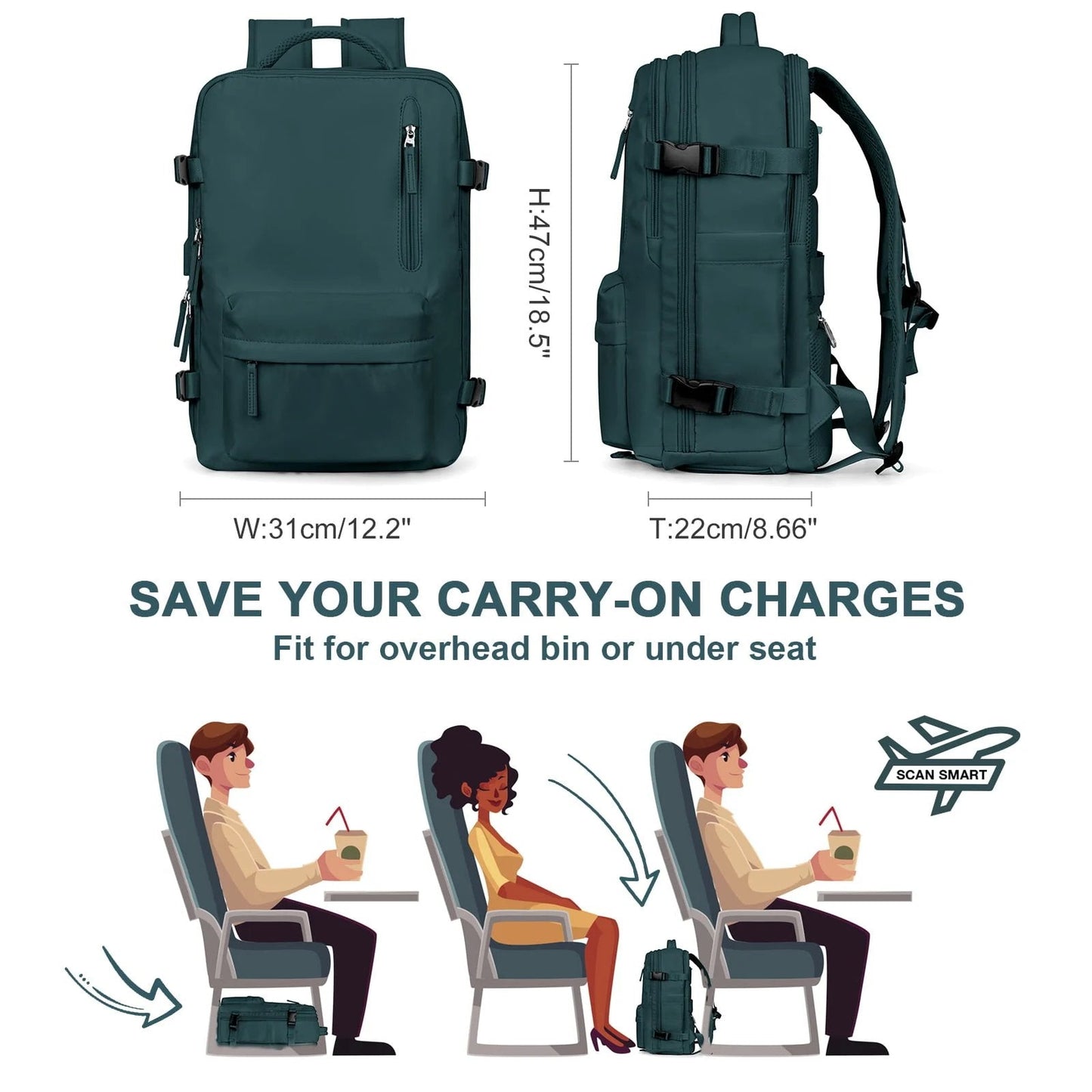 Aventora – Grand Sac À Dos Étanche Multifonction 35L Pour Voyage Et Randonnée