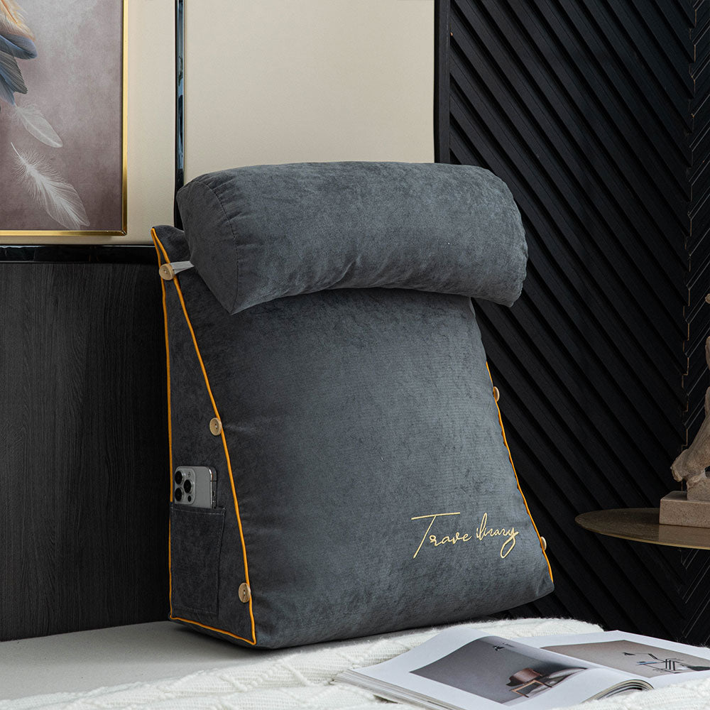 Lunara – Coussin de Lecture avec Dossier Ergonomique et Franges de Luxe
