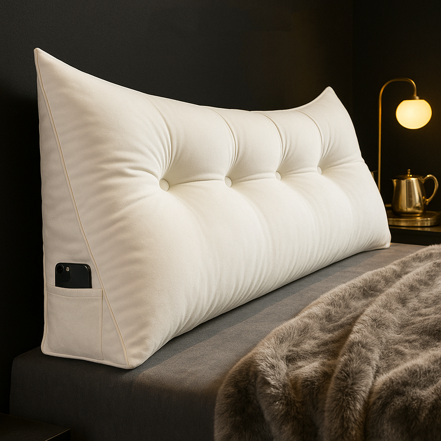 Lunara – Housse Supplémentaire pour Coussin de Lecture Wedge de Luxe